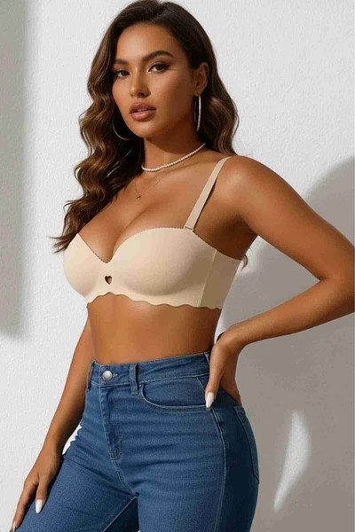 Dikişsiz Balensiz Hafif Destekli Kalpli Lazer Kesim Görünmez Sütyen Merry See MSB9975 TEN