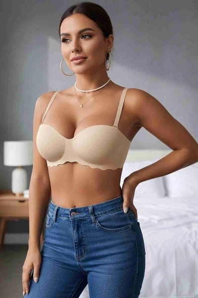 Dikişsiz Balensiz Hafif Destekli Lazer Kesim Görünmez Sütyen Merry See MSB2471 TEN