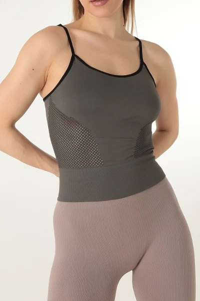 İnce Askılı File Detaylı Spor Tişört Miorre 999-ZZ0142