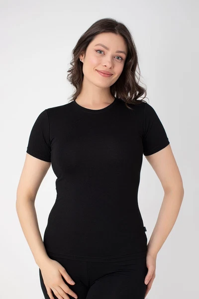 Modal Kısa Kollu Bisiklet Yaka Kadın T-shirt Confeo C801-019