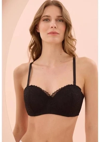 Dantelli Balenli Desteksiz Kadın Sütyen Nbb 30015