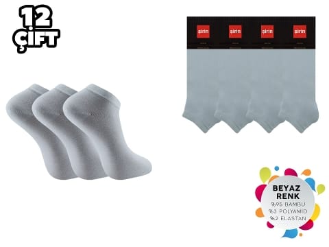 Dikişsiz Erkek Bambu Patik 12'li Şirin 7035-2 - 12 ADET