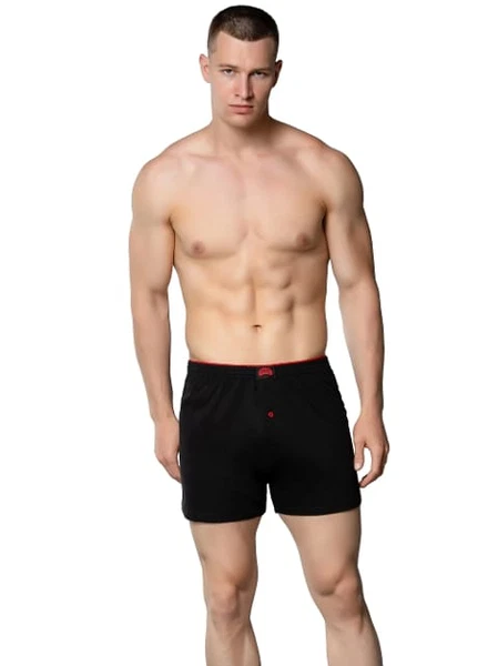 Siyah Havlu Bel Pamuklu Erkek Boxer Gümüş 4020