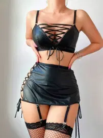 Siyah Lame İpli Etekli Jartiyer Takım Jesica Bella JB-15001