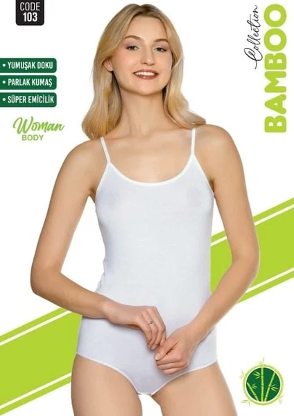 Çıtçıtlı Bambu Kadın İp Askılı Body Sortie 103