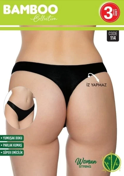 3'lü Bambu Kadın String Külot Sortie 114