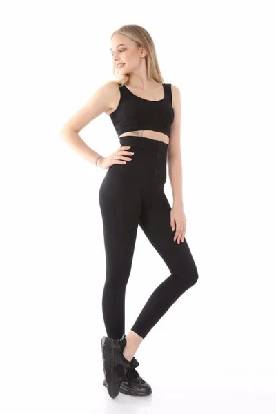 Yüksek Bel Agraflı Sıkılaştırıcı İki Beden İnceltici şekillendirici Siyah Korse Tayt Agraf1452