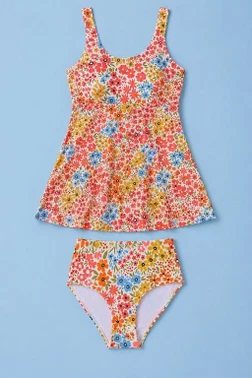 2 Parça Çiçek Desenli Kaplı Astarlı Slip Ve Mayo Bella Notte M-9019 - Alternatif Görünüm