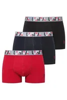 3'lü Erkek Boxer Siyah Kırmızı Lacivert Erkek Boxer Us. POLO Assn. 80585 Görsel