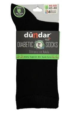 Dündar Çorap 4 Mevsim 12'li Erkek Bambu Diyabetik Çorap 45-48 Dündar 4636