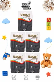 5'li Paket Erkek Çocuk %100 Pamuklu Premium Kumaş Rahat Klasik Kesim Süprem Penye Boxer Şort Külot Özkan 31223