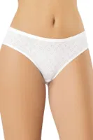 Ajurlu Transferli Pamuklu Kadın Bikini Külot Kota 5031 Beyaz
