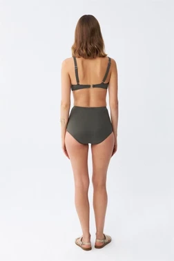 Akbeniz Kadın Basic Haki Pedli Yüksek Bel Bikini Takımı 35017 - Alternatif Görünüm