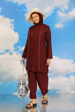 Akbeniz Kadın Tam Tesettür Bordo Mayo 31060 - Alternatif Görünüm