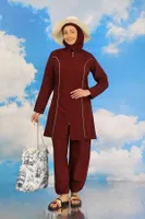 Akbeniz Kadın Tam Tesettür Bordo Mayo 31060 Bordo görsel 4