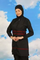 Akbeniz Kadın Tam Tesettür Mayo Siyah 31061 Siyah farklı açı