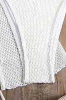 Angelsin Bağlamalı Alt Üst Pareo Üçgen 4'lü Brezilya Bikini Takım Set(Çıkartılabilir Kaplı) Beyaz MS4395-1000 Beyaz görsel 8