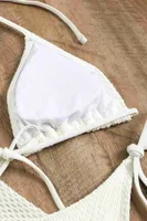 Angelsin Bağlamalı Alt Üst Pareo Üçgen 4'lü Brezilya Bikini Takım Set(Çıkartılabilir Kaplı) Beyaz MS4395-1000 Beyaz görsel 7