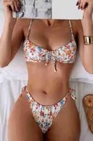 Bağlamalı Çiçek Baskılı Bikini Altı Angelsin MS43878 Çok Renkli farklı açı