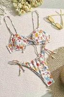 Bağlamalı Çiçek Baskılı Bikini Altı Angelsin MS43878 Çok Renkli görsel 5