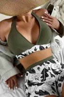 Baskılı Bikini Üstü (Çıkartılabilir Kaplı) Angelsin MS43899 Çok Renkli