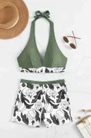 Baskılı Bikini Üstü (Çıkartılabilir Kaplı) Angelsin MS43899 Çok Renkli farklı açı