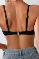 Metal Kopçalı Şık Bikini Üstü (Çıkartılabilir Kaplı) Angelsin MS43909 Siyah detay görünüm