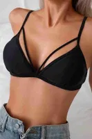 Metal Kopçalı Şık Bikini Üstü (Çıkartılabilir Kaplı) Angelsin MS43909 Siyah farklı açı
