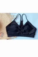Önden Büzgülü Bikini Üstü Siyah Angelsin MS43309 Siyah Siyah farklı açı