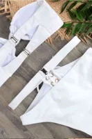 Angelsin Özel Tasarım Bikini Takım Beyaz Beyaz görsel 4
