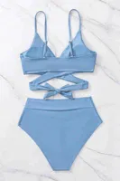 Bel Kuşak Detaylı Bikini Üstü Mavi Angelsin MS43299 Mavi görsel 6