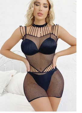Askı Detaylı Fileli Elbise Vücut Çorabı So Beautiful 24180
