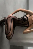 Askılı Tül Seksi Vücut Çorabı NightLight 5597 Siyah görsel 6
