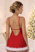 Askılıı Peluş Detaylı Kırmızı Yılbaşı Erotik Gecelik Real Passione N9 Kırmızı detay görünüm
