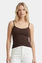 Türen Ayarlanabilir İp Askılı Pamuklu Atlet Türen 970/Kahverengi