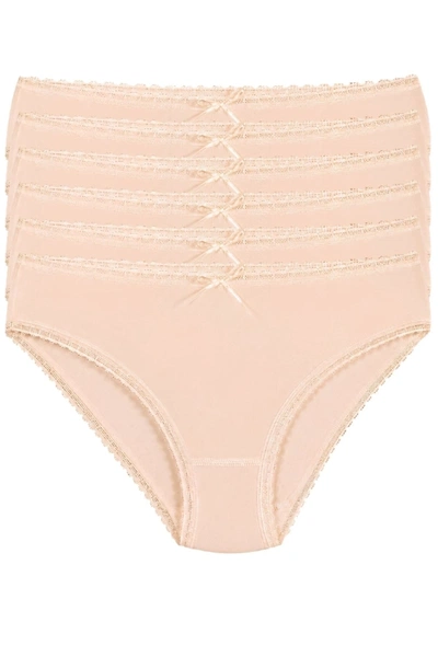 Bambu Dantelli Bikini Kadın Külot Ten 6'lı Paket Yıldız 3883
