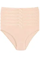 Bambu Dantelli Bikini Kadın Külot Ten 6'lı Paket Yıldız 3883 Ten