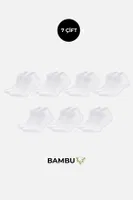 Bambu Erkek Kutulu 7 Çift Patik Çorap Siyah Mısırlı ESNK000011 Beyaz detay görünüm