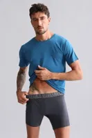 Bambu Hercules Slim Fit Bisiklet Yaka Fanila / T-Shirt Mısırlı EFNL000017 Petrol farklı açı