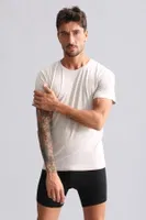 Bambu Hercules Slim Fit Bisiklet Yaka Fanila / T-Shirt Mısırlı EFNL000017 Toprak Bej görsel 12