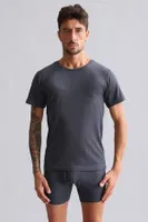 Bambu Hercules Slim Fit Bisiklet Yaka Fanila / T-Shirt Mısırlı EFNL000017 Antrasit görsel 22