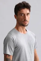 Bambu Hercules Slim Fit Bisiklet Yaka Fanila / T-Shirt Mısırlı EFNL000017 Gri Melanj görsel 34