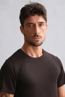Bambu Hercules Slim Fit Bisiklet Yaka Fanila / T-Shirt Mısırlı EFNL000017 Kahverengi görsel 40