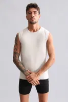 Bambu Hercules Slim Fit Bisiklet Yaka Sporcu Atlet Mısırlı EATL000019 Toprak Bej görsel 7