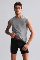 Bambu Hercules Slim Fit Bisiklet Yaka Sporcu Atlet Mısırlı EATL000019 Gri Melanj görsel 28