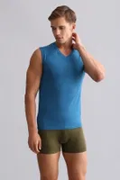 Bambu Hercules Slim Fit V Yaka Sporcu Atlet Mısırlı EATL000018 Hardal detay görünüm