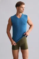 Bambu Hercules Slim Fit V Yaka Sporcu Atlet Mısırlı EATL000018 Hardal farklı açı