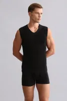 Bambu Hercules Slim Fit V Yaka Sporcu Atlet Mısırlı EATL000018 Siyah görsel 6