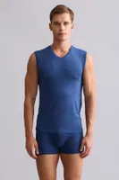 Bambu Hercules Slim Fit V Yaka Sporcu Atlet Mısırlı EATL000018 Gece Mavisi görsel 25