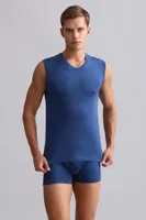 Bambu Hercules Slim Fit V Yaka Sporcu Atlet Mısırlı EATL000018 Gece Mavisi görsel 26